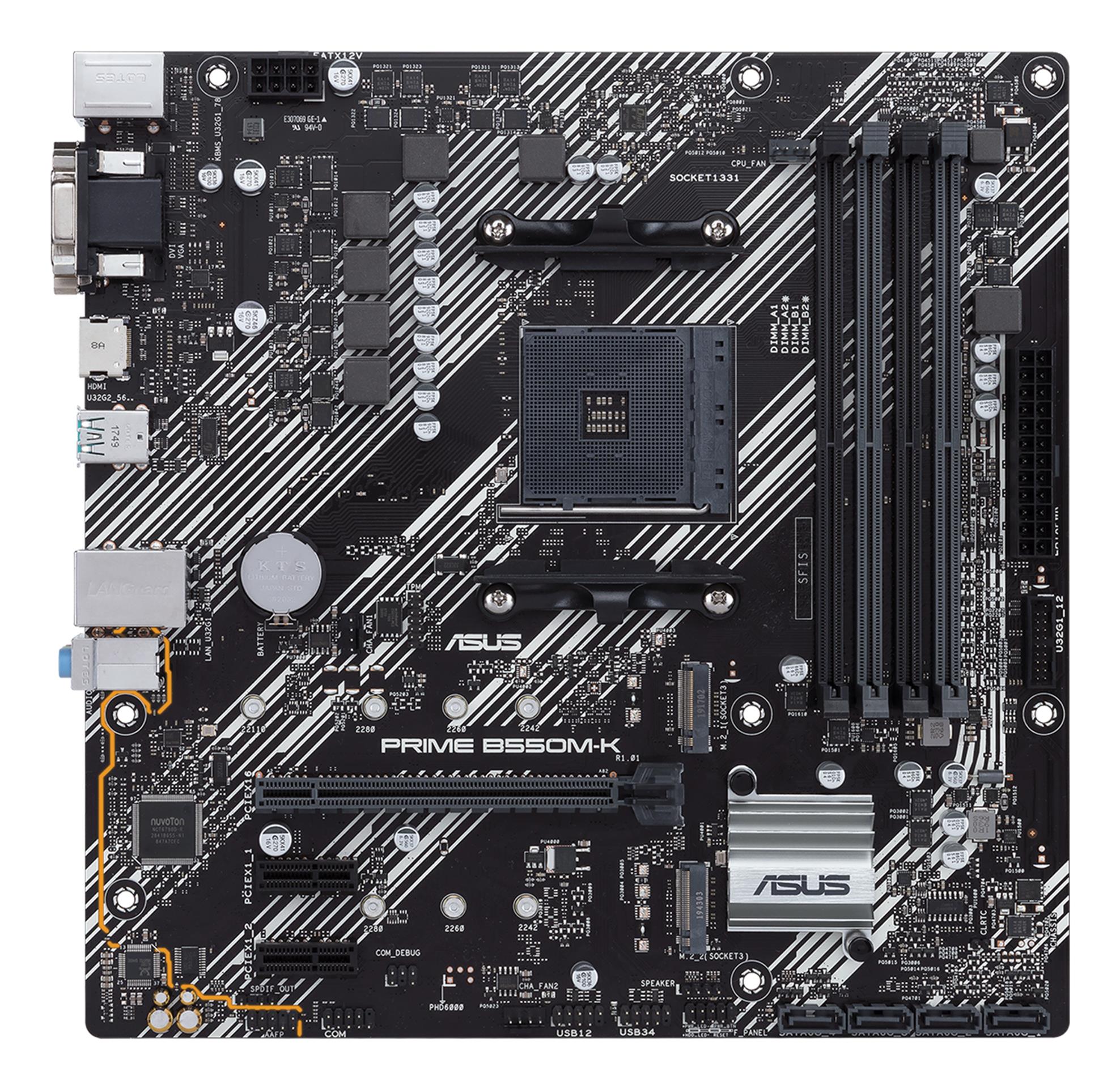 Pagrindinė plokštė ASUS Prime B550M-K AMD B550 SAM4 DDR4 MicroATX