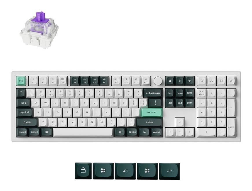 Belaidė klaviatūra KEYCHRON Q6 HE RGB Shell White Q6H-P1