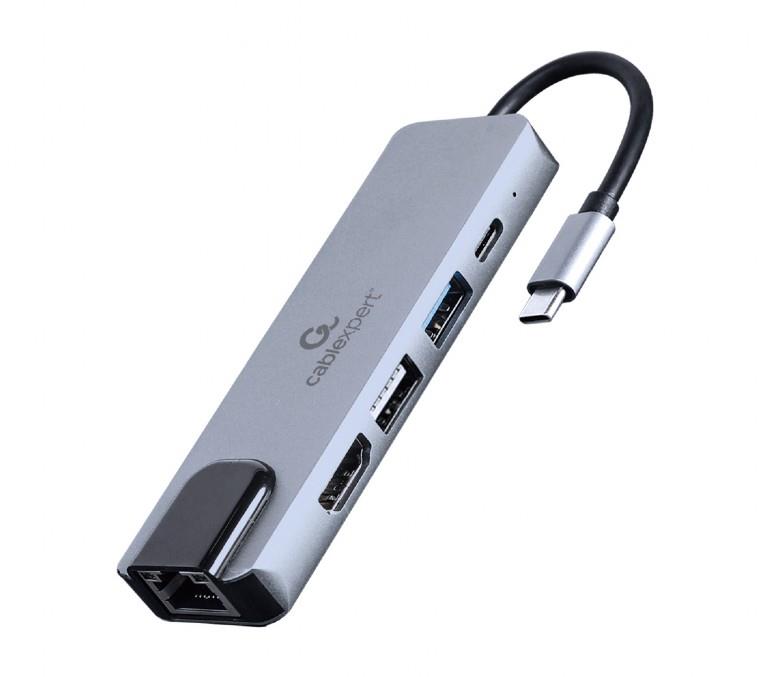 Gembird USB-C į HDMI/USB3 5in1 adapteris