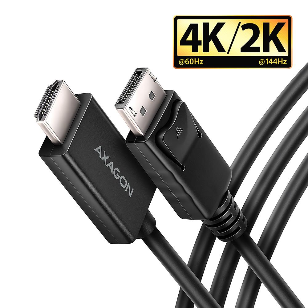 Axagon DP į HDMI laidas 1.8m RVD-HI20C2