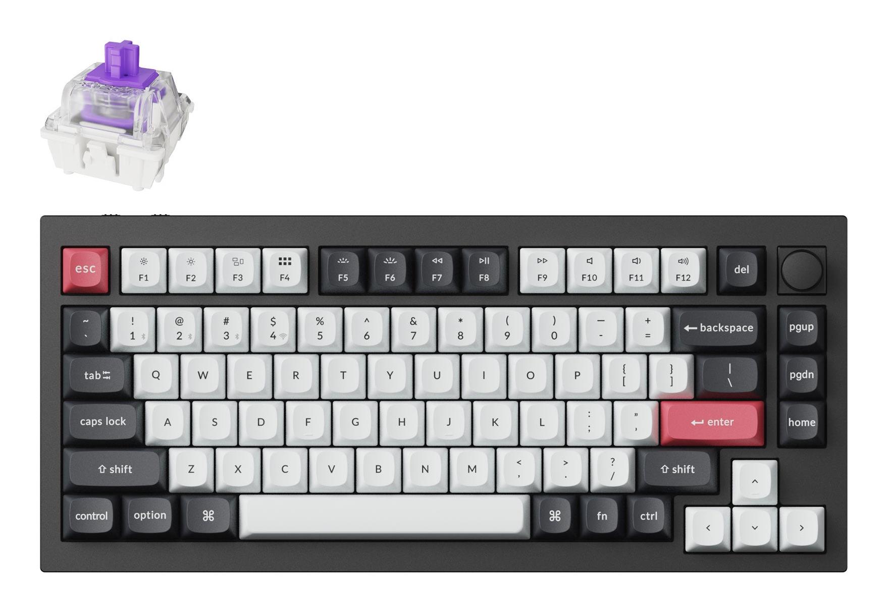 Belaidė klaviatūra KEYCHRON Q1 HE RGB Carbon Black Q1H-M1