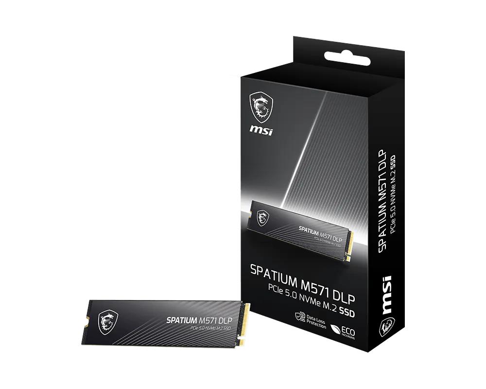 SSD diskas MSI SPATIUM M571 DLP 2TB PCIe 5.0 NVMe M.2 skaitymo 14500 MB/s rašymo 11000 MB/s