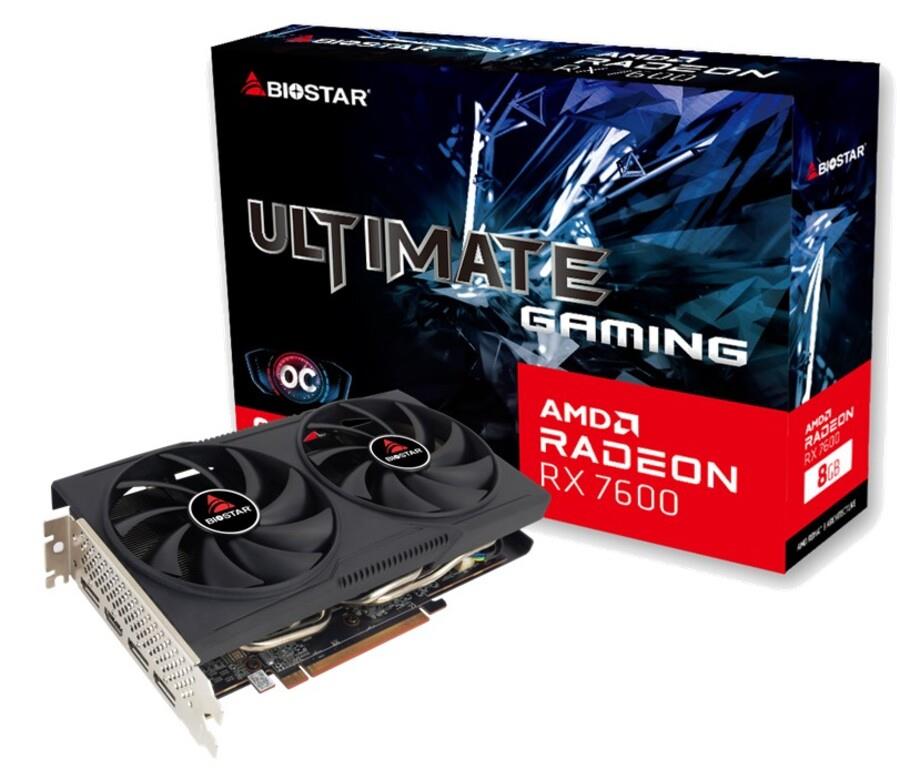 Vaizdo plokštė BIOSTAR AMD Radeon RX 7600 2318 MHz 8 GB GDDR6 128 bit PCIe 4.0