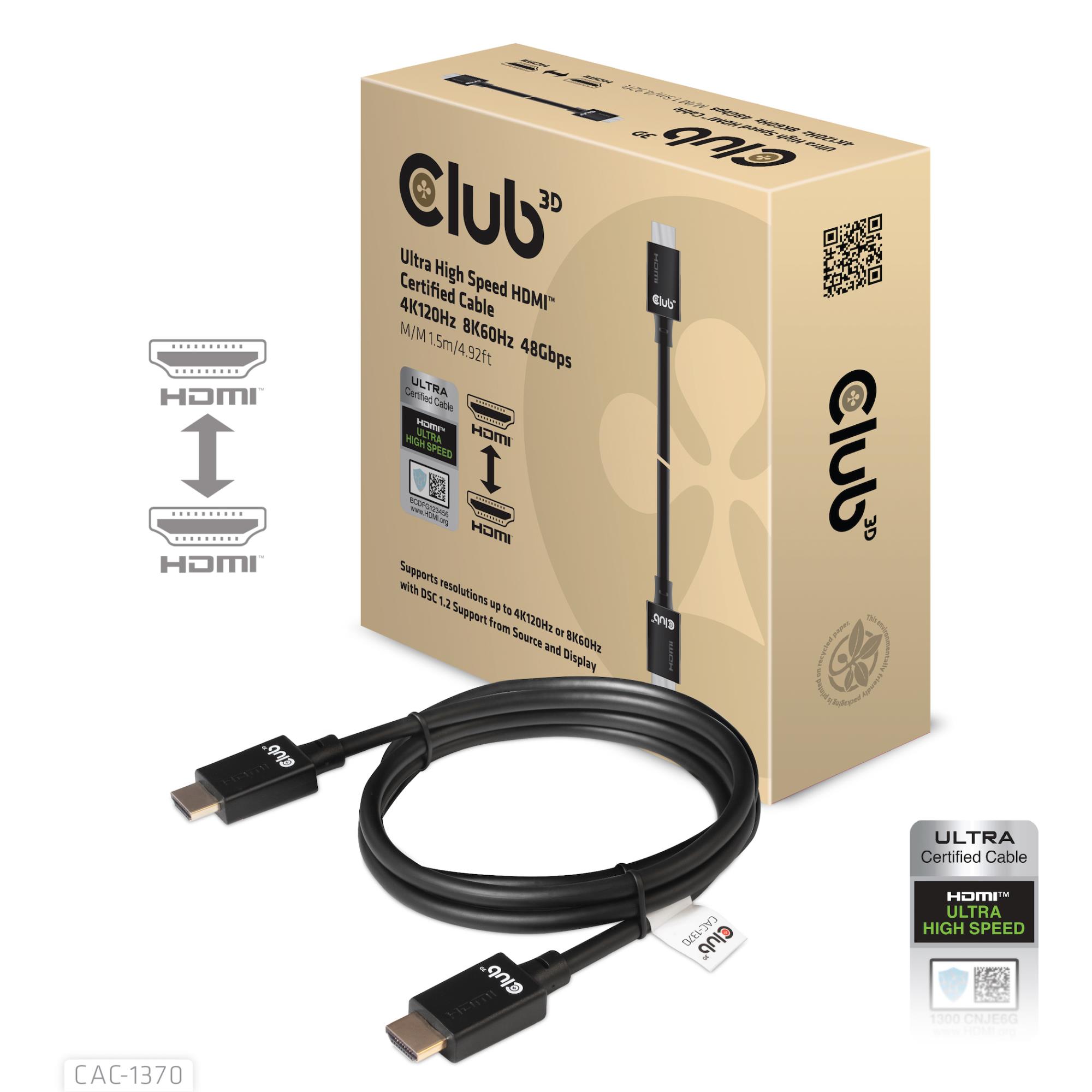 HDMI laidas 1.5m CAC-1370 Club3D