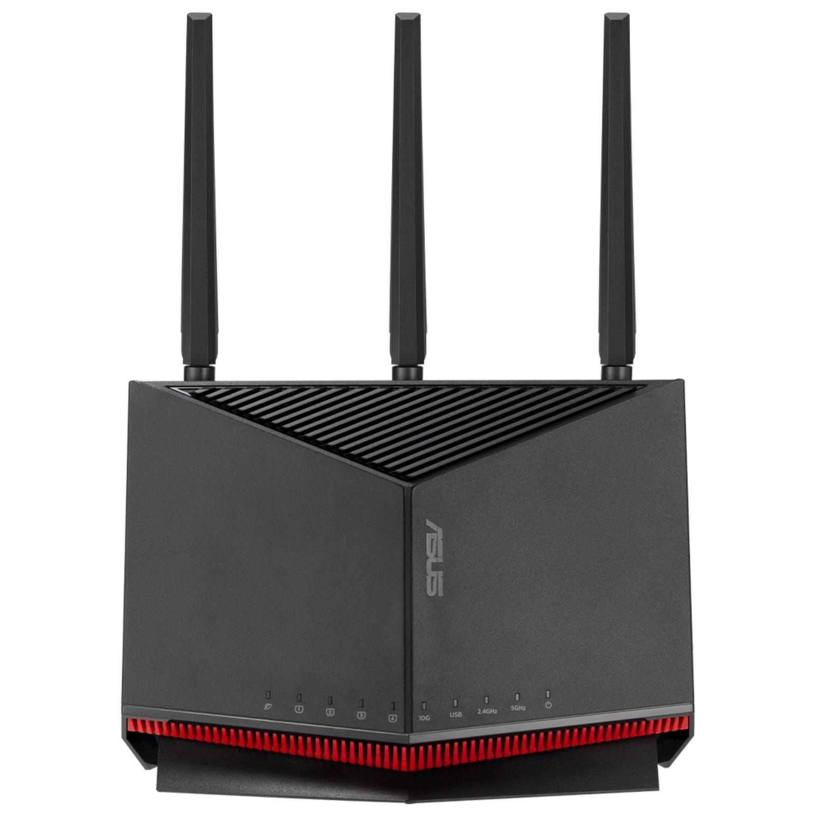 Wireless Router|ASUS|6800 Mbps|Mesh|Wi-Fi 5|Wi-Fi 6|Wi-Fi 6e|Wi-Fi 7|IEEE 802.11a|IEEE 802.11b|IEEE 802.11g|IEEE 802.11n|IEEE 802.11ac|IEEE 802.11ax|USB 2.0|3x2.5GbE|LAN \ WAN ports 2|Number of antennas 4|RT-BE86U