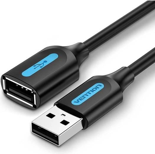 Laidas USB 2.0 A-A ilgintuvas 1.5m juodas Vention