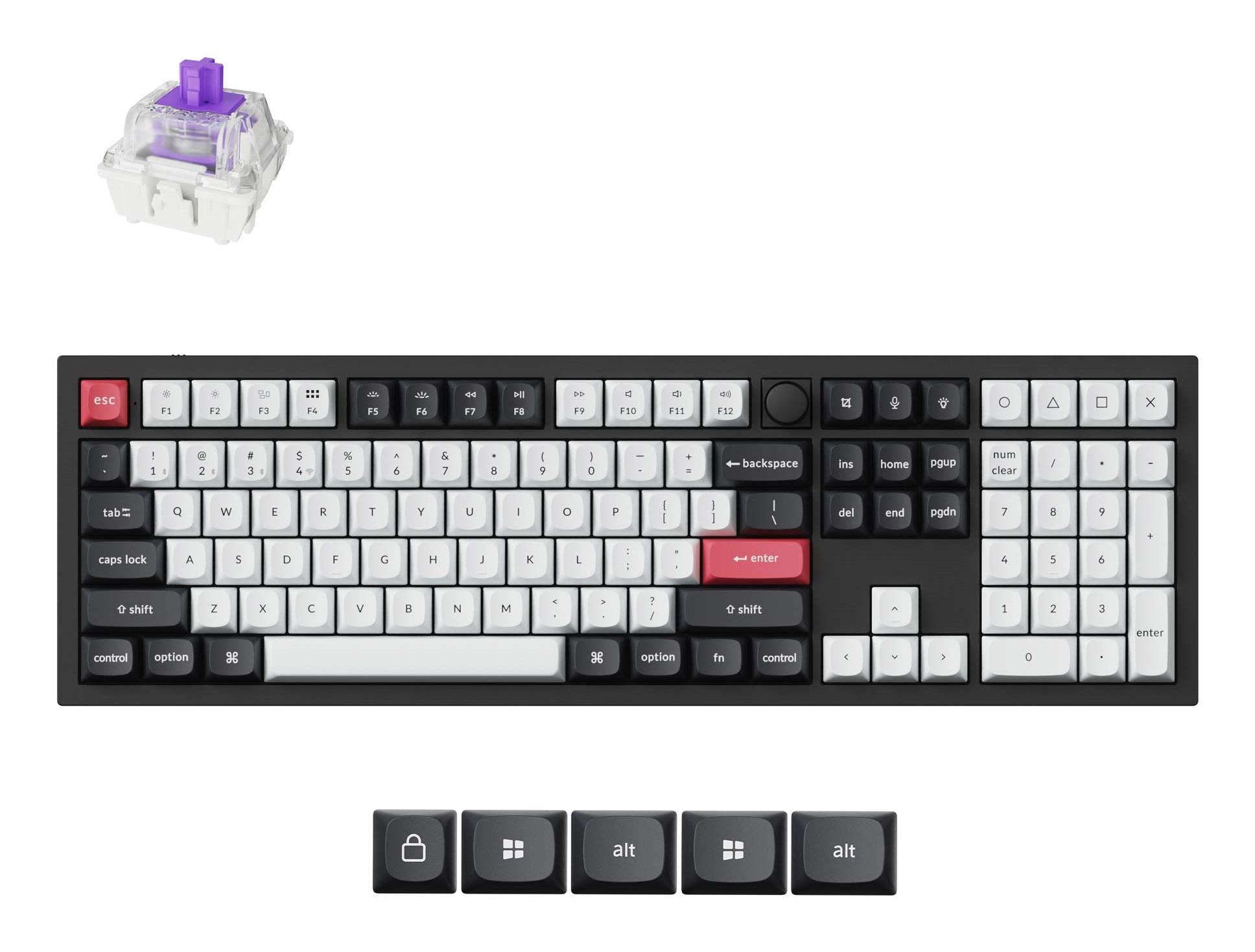 Belaidė klaviatūra KEYCHRON Q6 HE RGB Carbon Black Q6H-M1