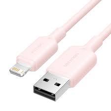 Laidas USB2.0 į Lightning 1m rožinis Vention