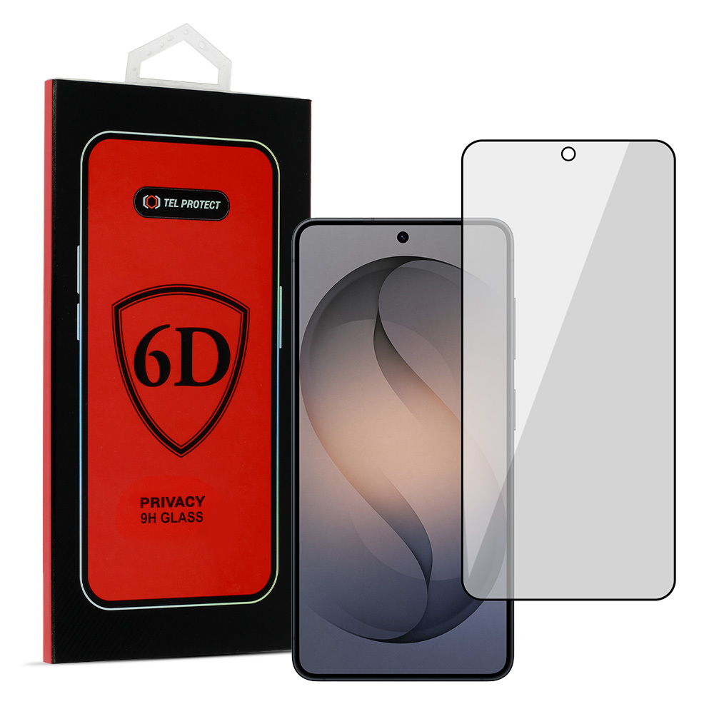 Tel Protect Full Glue 6D privatumo Grūdintas stiklas skirtas SAMSUNG GALAXY S26 juodas (su pirštų atspaudų atrakinimu)