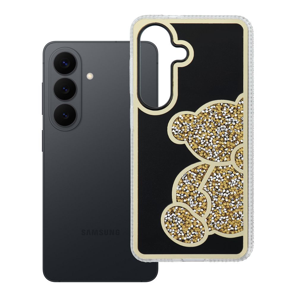 TEDDY BEAR dėklas telefonui SAMSUNG S26 Pro auksinis