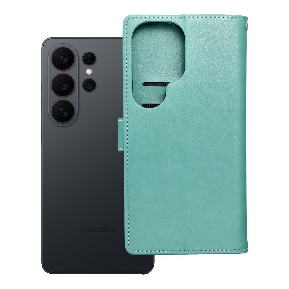 MEZZO knygos tipo dėklas telefonui SAMSUNG S26 Ultra su sapnų gaudykle, žalias