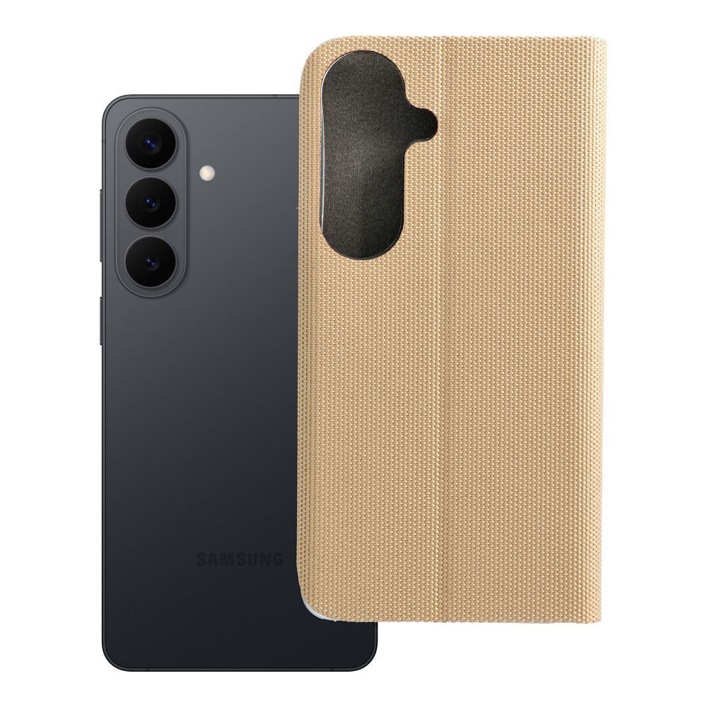 SENSITIVE knyginis dėklas telefonui SAMSUNG S26 auksinis