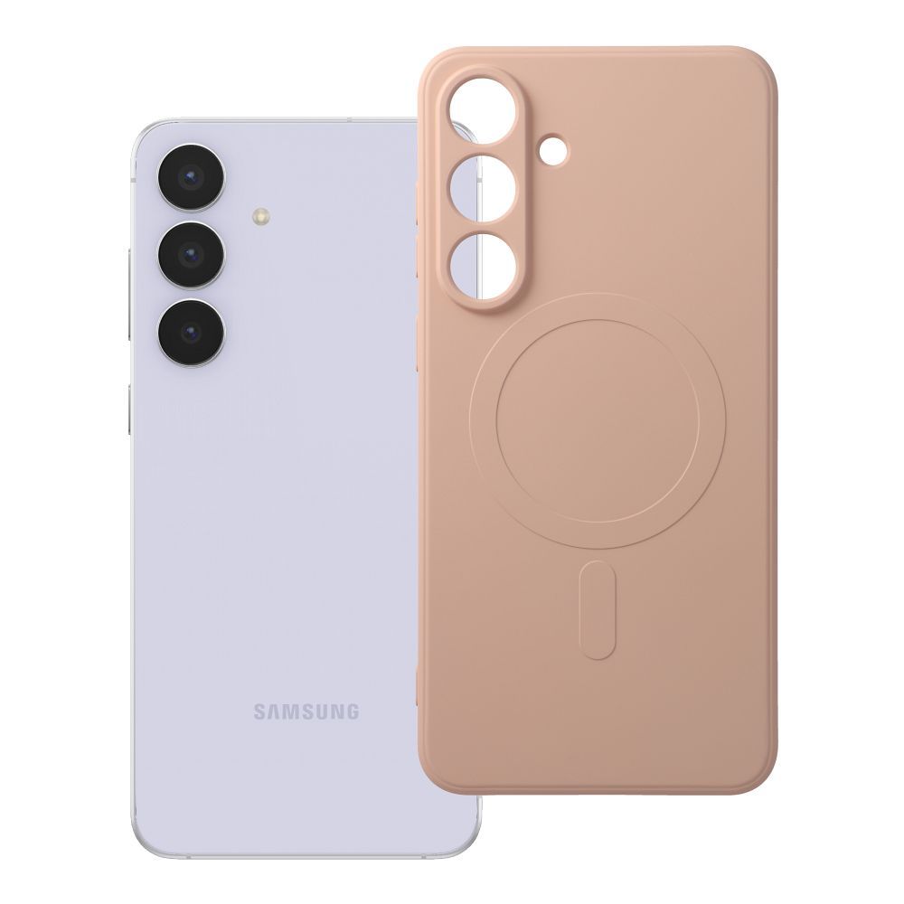 SILICONE MAG DĖKLAS suderinamas su MagSafe SAMSUNG S25 FE rožinė