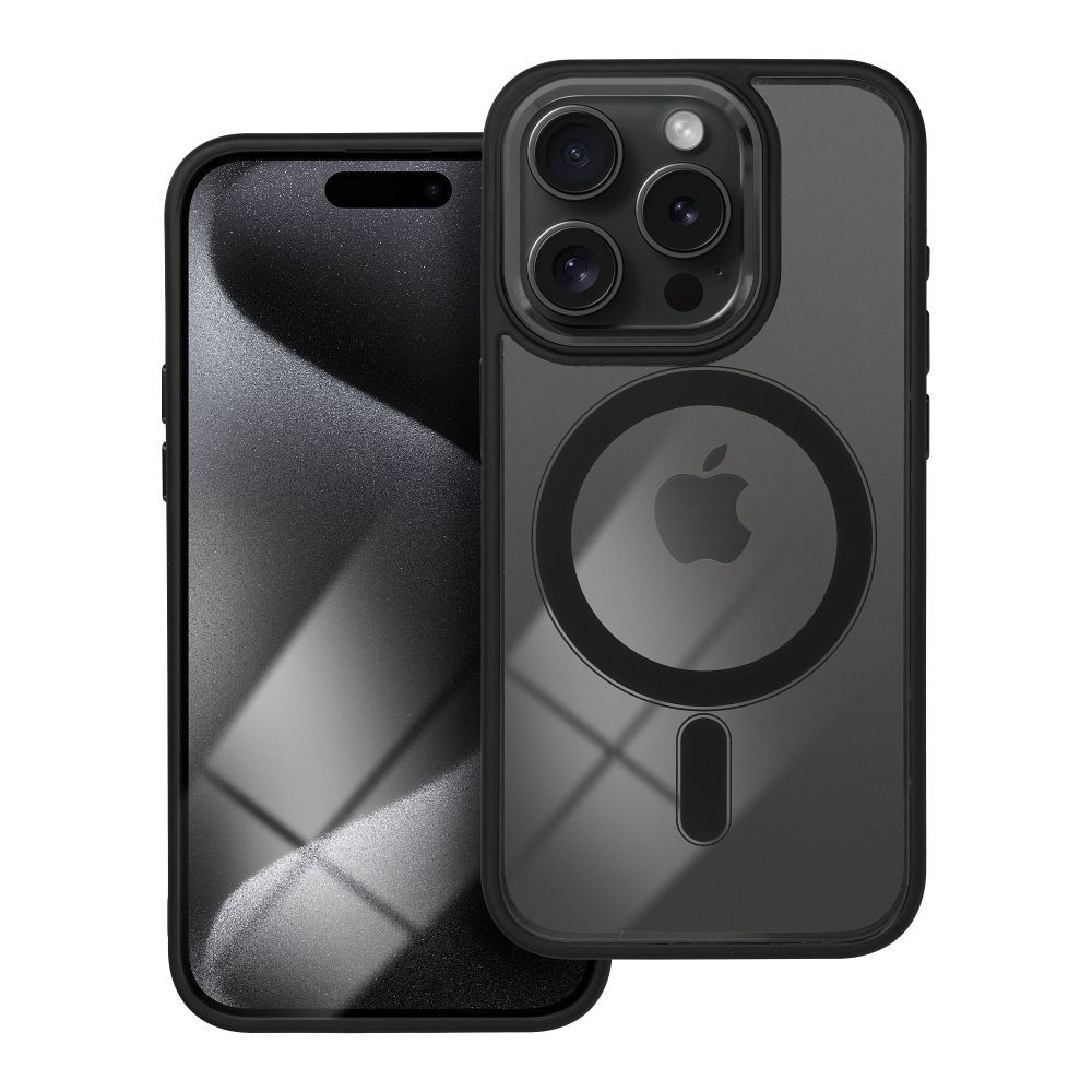 COLOR EDGE MAG COVER dėklas telefonui suderinamas su MagSafe iPhone 15 Pro juodas