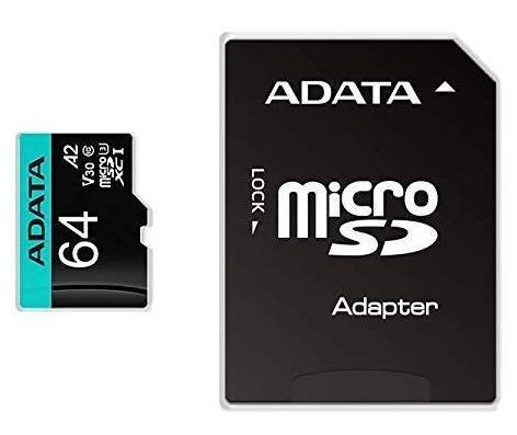 Adata Micro SDXC 64GB atminties kortelė su adapteriu