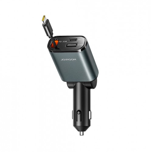 Automobilinis įkroviklis Joyroom "JR-CCL07" juodas 30W (1xPD / 1xQC3.0) + "Lightning" laidas