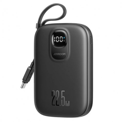 Power Bank Joyroom "JR-PBF17" juodas 10000mAh 22.5W (PD / QC3.0) + integruotas Type-C laidas