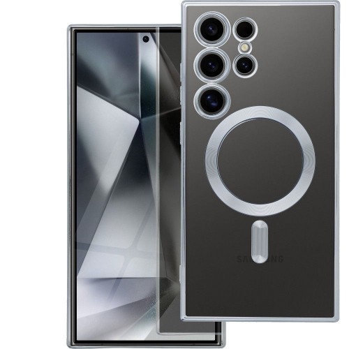 Telefono dėklas "Electro Mag Cover" Samsung S938 S25 Ultra sidabrinis