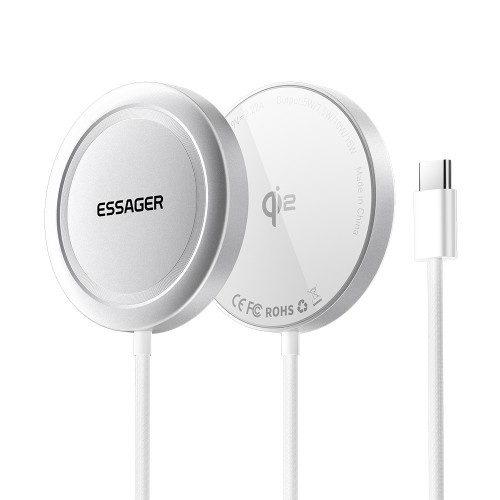 Belaidis įkroviklis Essager "ES-WC11" Qi2 sidabrinis 15W