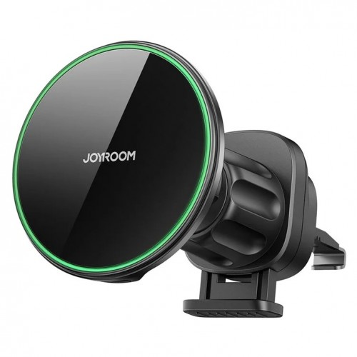 Automobilinis laikiklis Joyroom JR-ZS214 Qi2 juodas belaidis krovimas 15W magnetinis / oro ventiliacijos grotelės