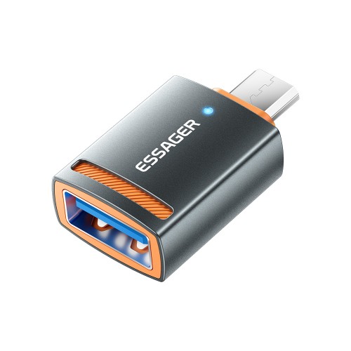 Adapteris Essager "HuntUM" Juodas (In: USB / Out: MicroUSB)