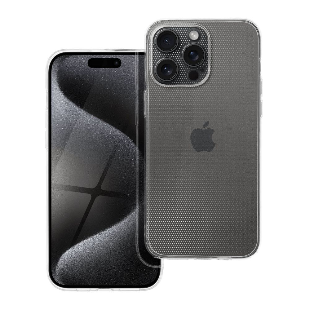Skaidrus dėklas telefonui 2 mm IPHONE 15 Pro Max (kameros apsauga) permatomas