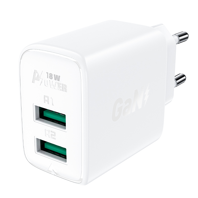 "Acefast" įkroviklis 2x USB 18W QC 3.0, AFC, FCP baltas (A33 baltas)