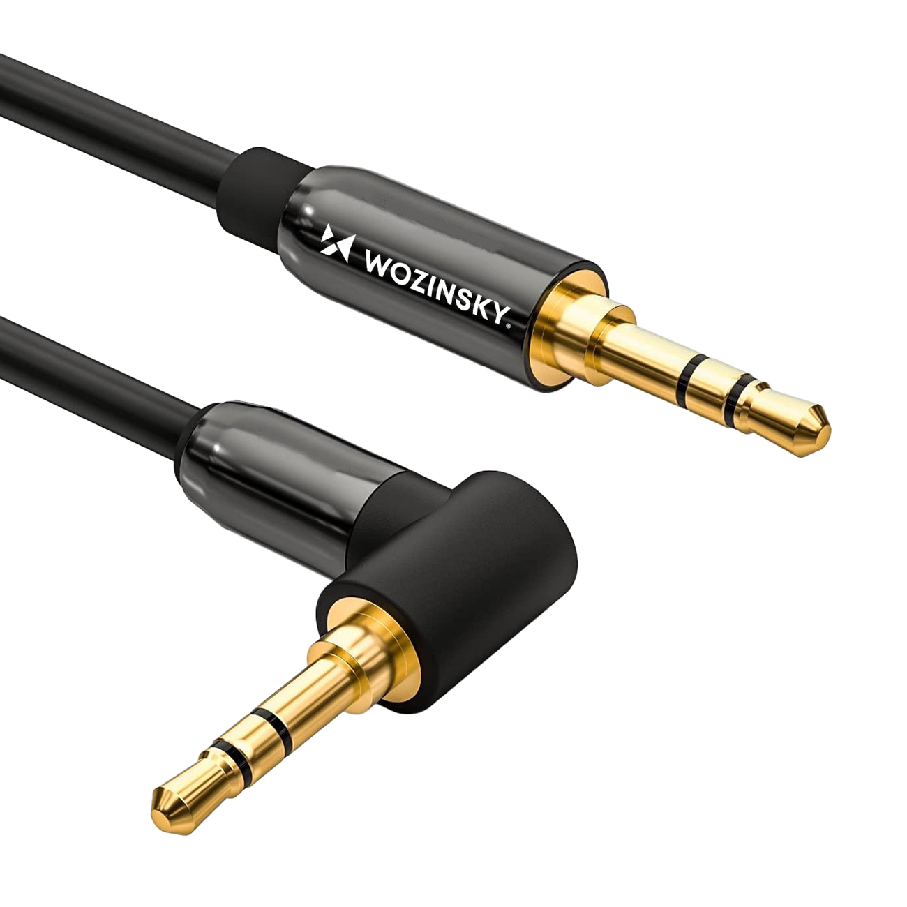Wozinsky kampuotas AUX kabelis (male-male) mini jack 2m juodas