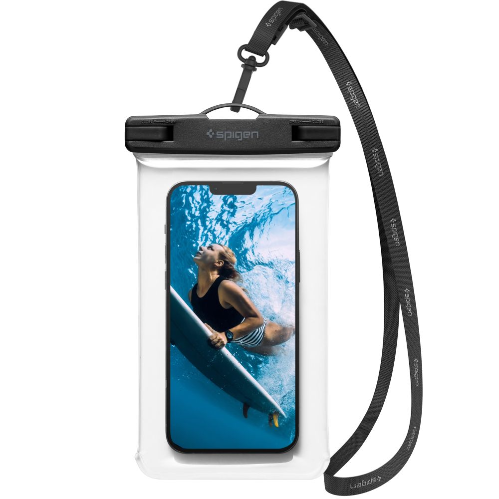 Spigen Aqua Shield A601 universalus vandeniui atsparus dėklas, skaidrus