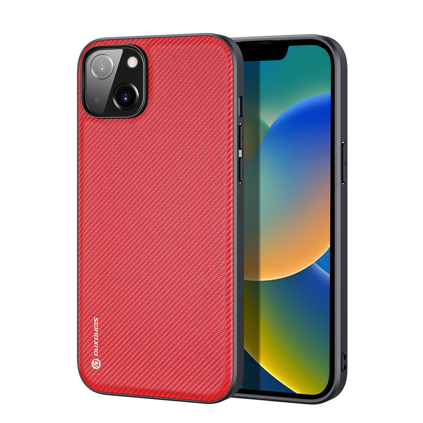 Dux Ducis Fino dėklas telefonui iPhone 14 Plus raudonas, pagamintas iš nailono
