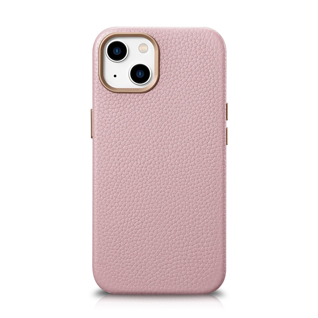 iCarer Litchi Premium odinis dėklas iPhone 14 Plus Magnetinis odinis dėklas su MagSafe Rožinis (WMI14220711-PK)