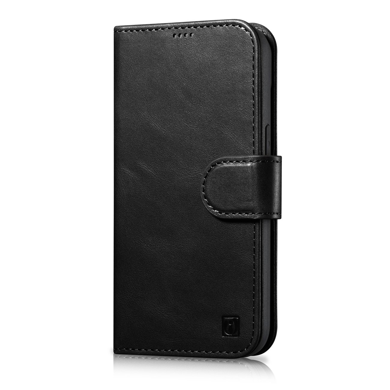 iCarer Aliejaus Vaško Piniginės Dėklas 2in1 Dangtelis iPhone 14 Plus Anti-RFID Odinis Atverčiamas Dėklas Juodas (WMI14220723-BK)
