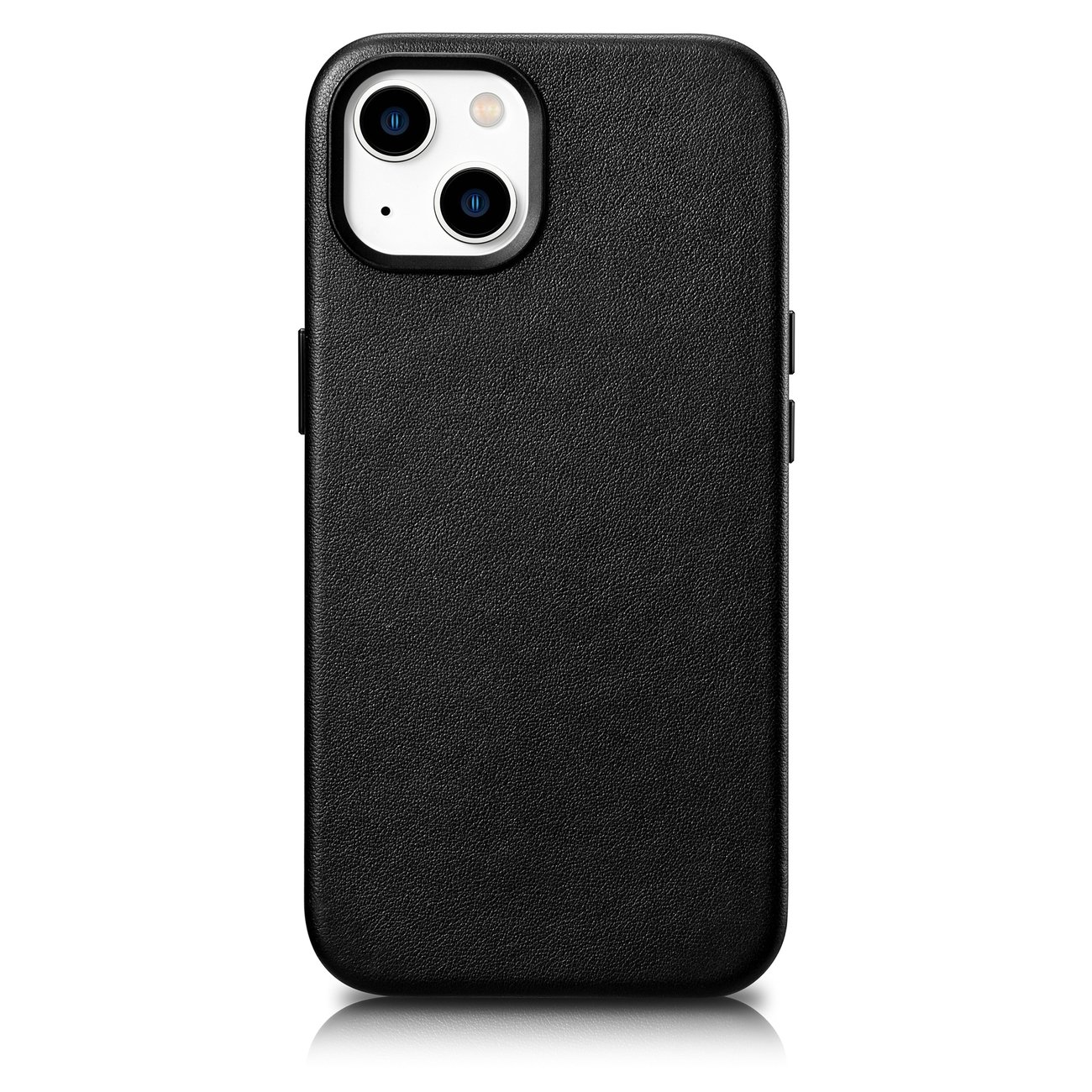 iCarer Dėklas Odinis viršelis iPhone 14 Plus natūralios odos dėklas juodas (suderinamas su MagSafe)