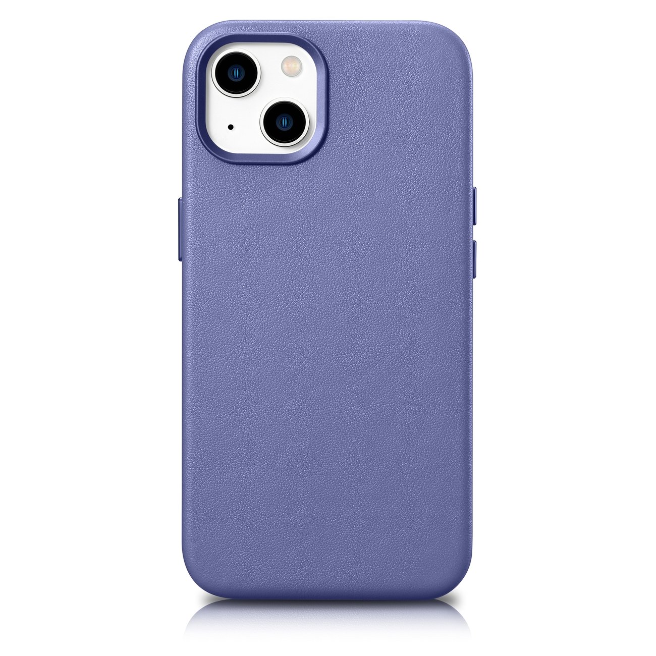 iCarer Dėklas Odinis viršelis natūralios odos iPhone 14 Plus šviesiai violetinis (suderinamas su MagSafe)