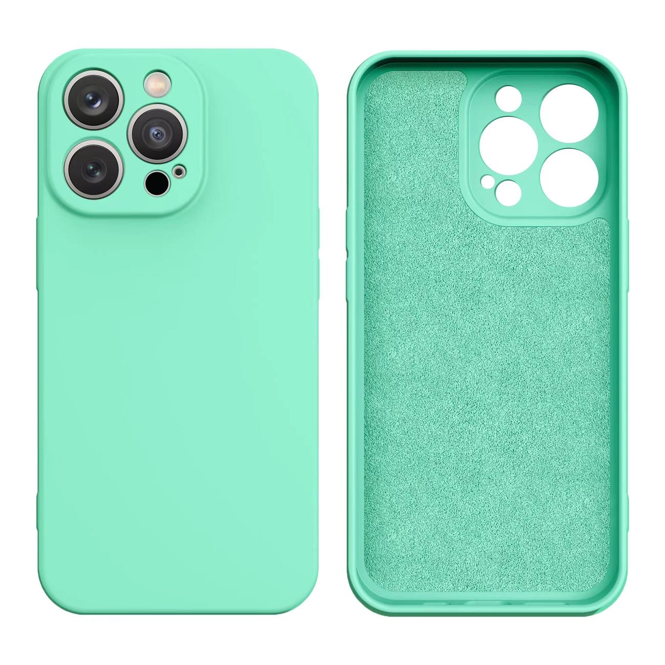 Silikoninis dėklas iPhone 14 Plus silikoninis viršelis mėtų žalias