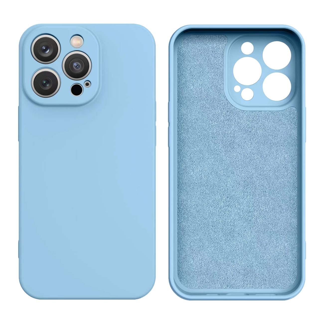 Силиконовый чехол iPhone 14 Plus светло-голубой