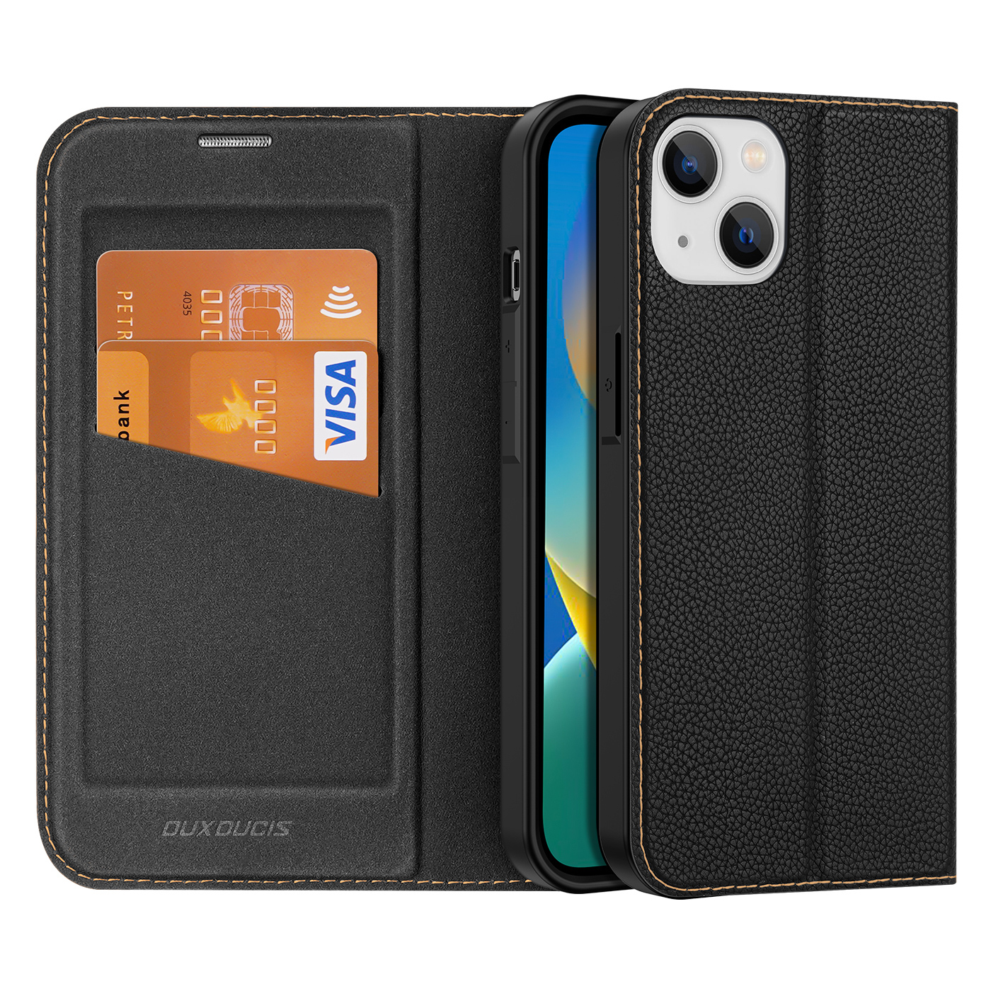 Dux Ducis Skin X2 dėklas telefonui iPhone 14 Plus su magnetine uždanga juodas