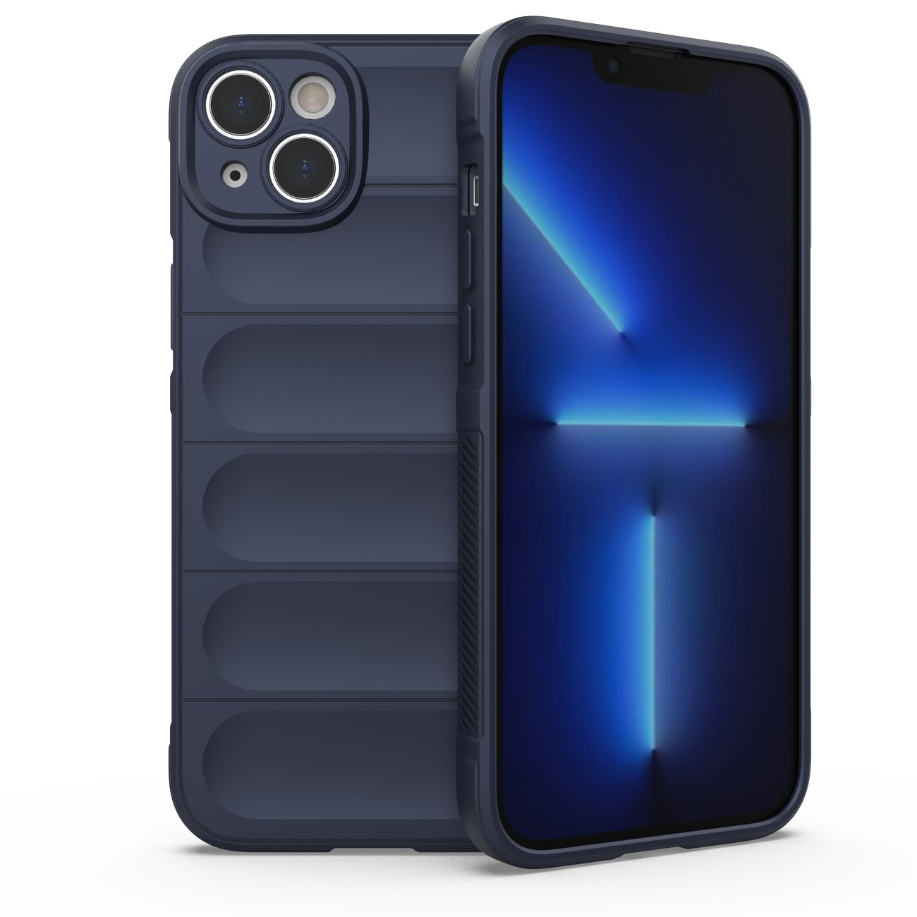 Magic Shield Case dėklas telefonui iPhone 14 Plus lankstus šarvuotas tamsiai mėlynas dangtelis
