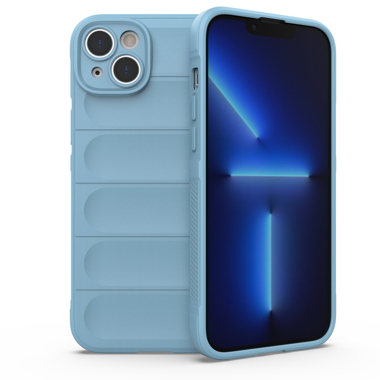 Magic Shield Case dėklas telefonui iPhone 14 Plus lankstus šarvuotas dangtelis šviesiai mėlynas