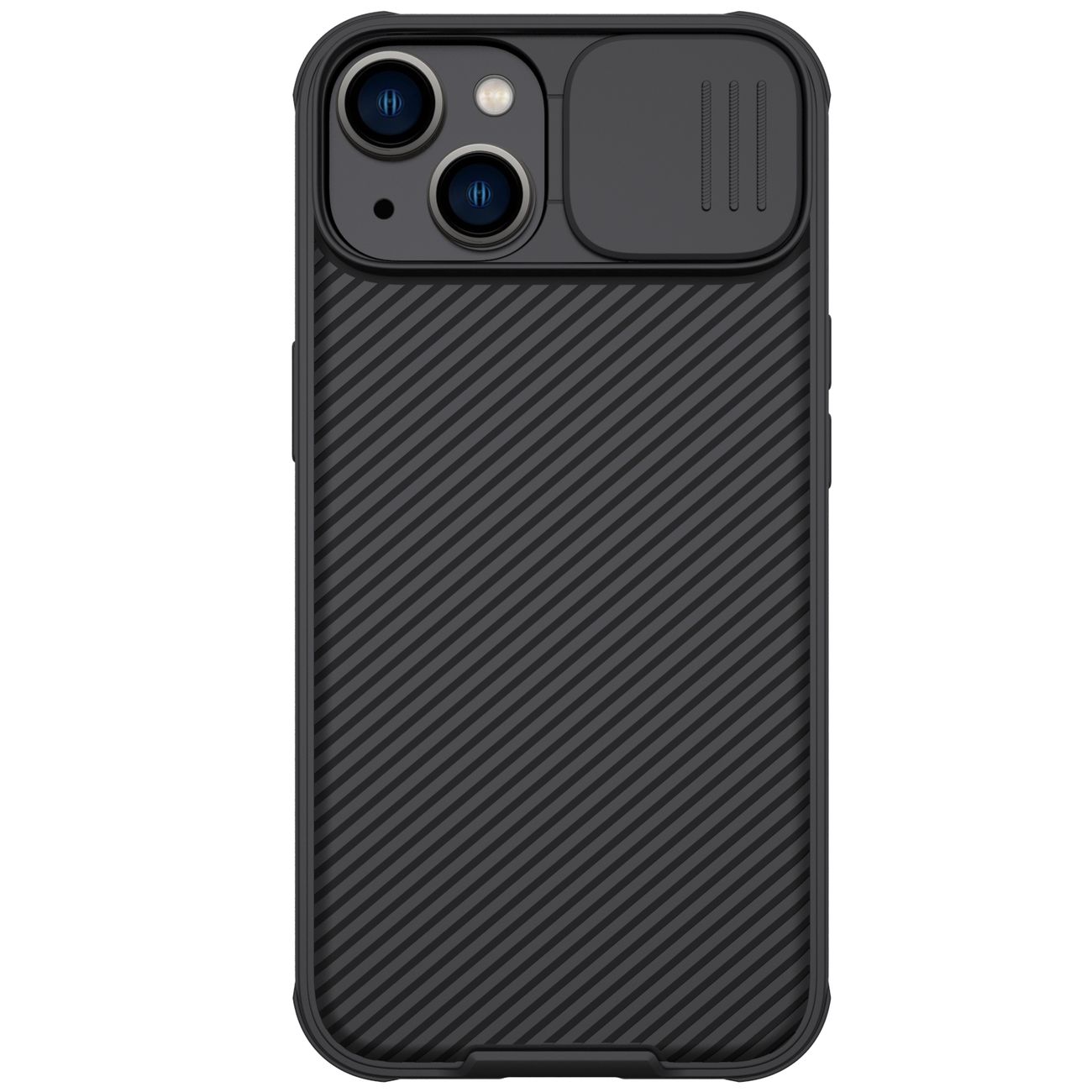 Nillkin CamShield Pro dėklas iPhone 14 Plus šarvuotas dėklas su kameros apsauga juodas