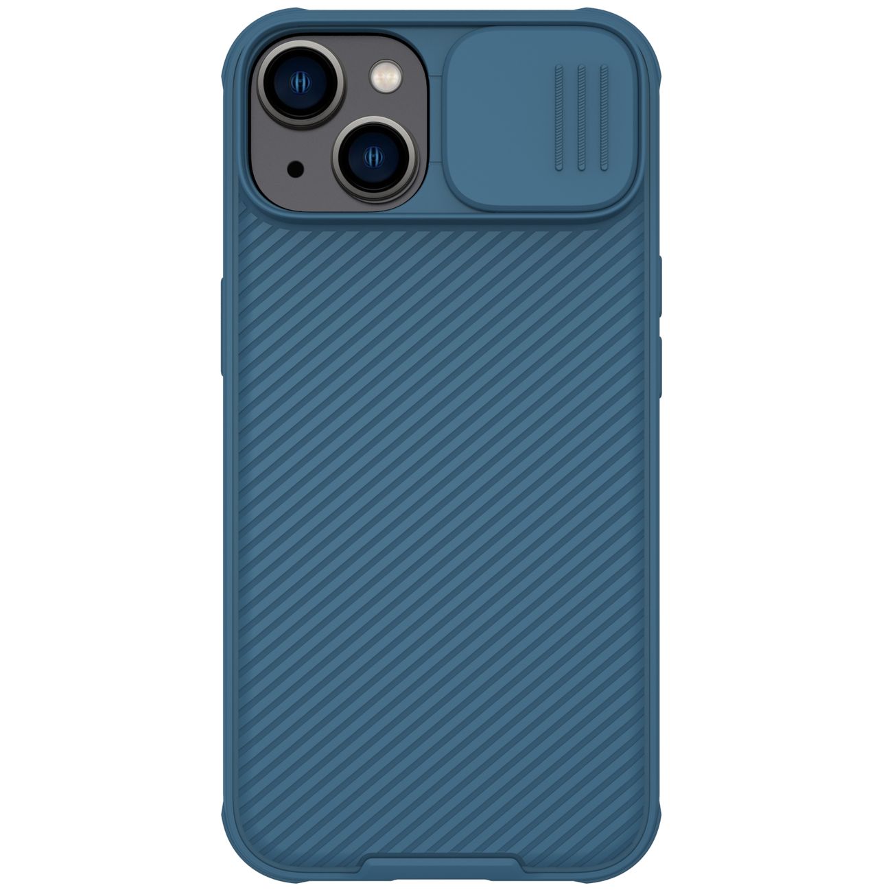 Nillkin CamShield Pro dėklas iPhone 14 Plus šarvuotas dėklas su kameros apsauga mėlynas