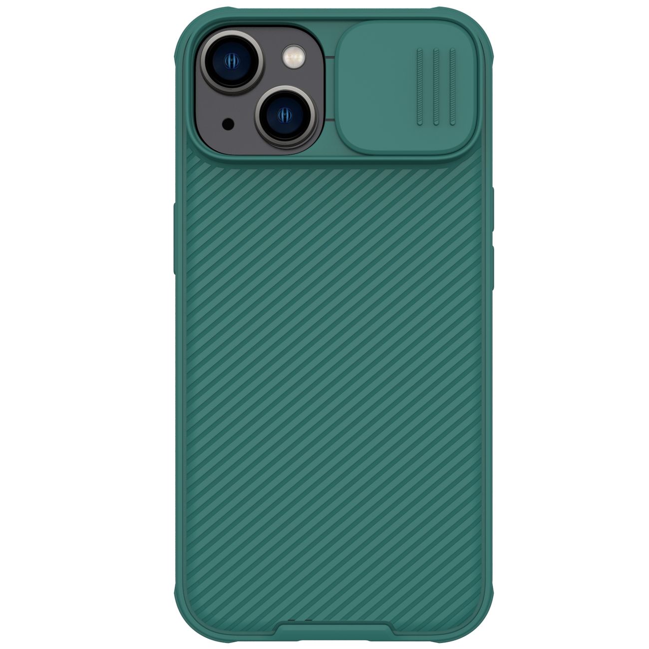 Nillkin CamShield Pro dėklas iPhone 14 Plus šarvuotas dėklas su kameros apsauga žalias