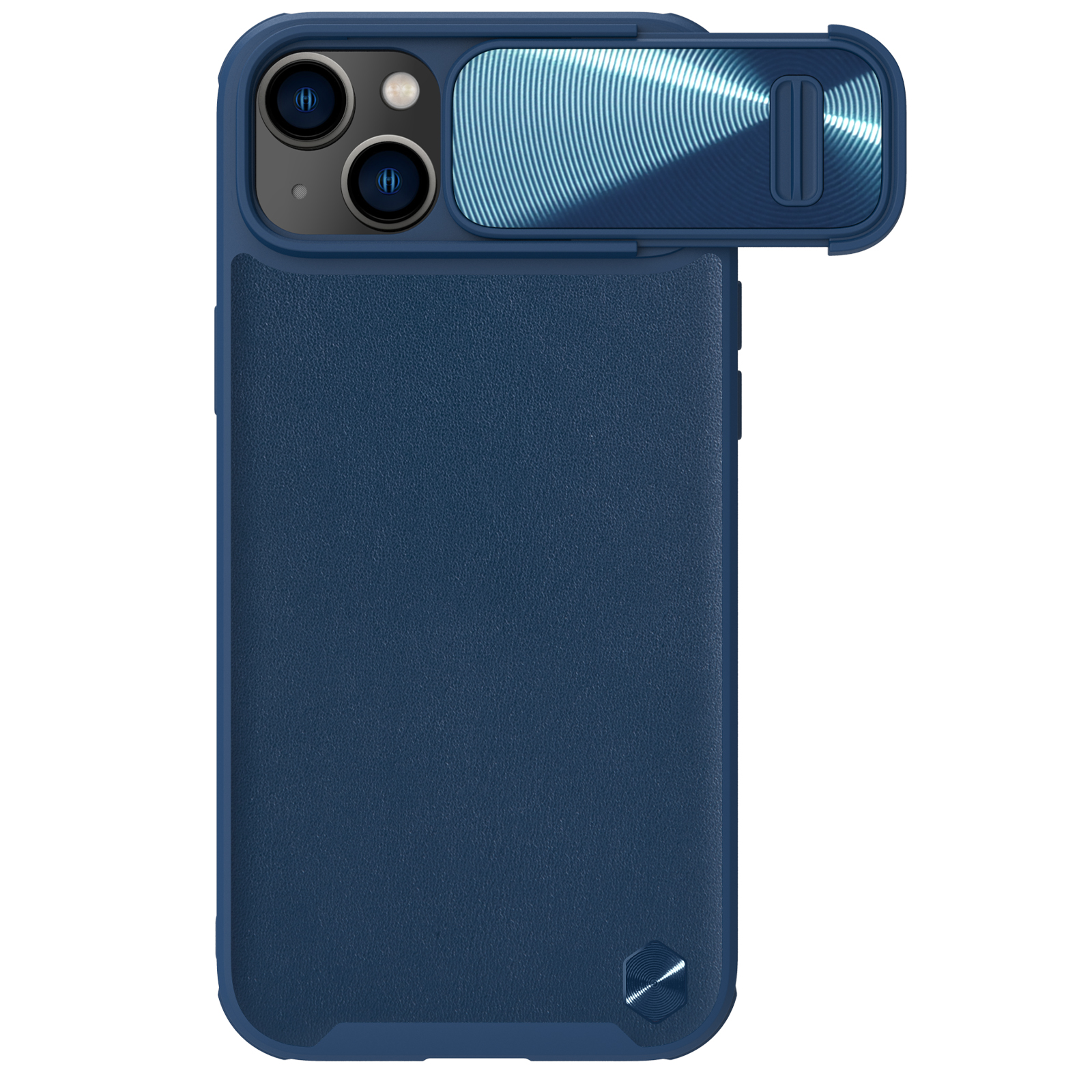 Nillkin CamShield odinis S dėklas iPhone 14 Plus su kameros dangteliu mėlynas