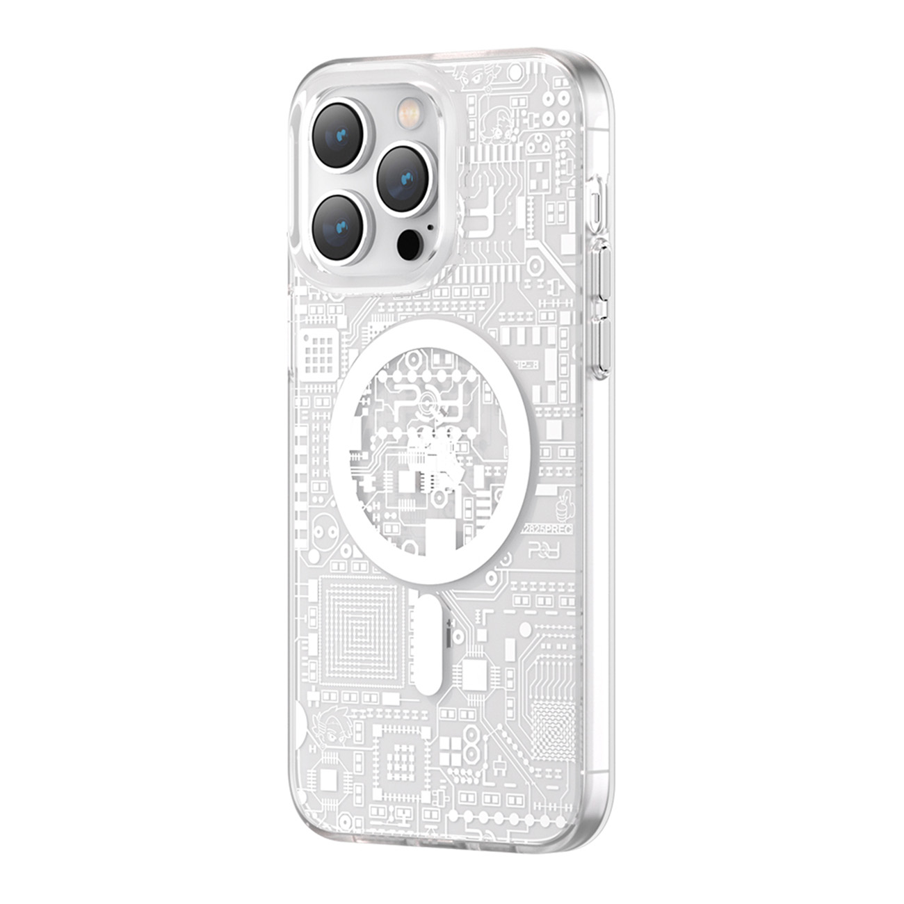 Kingxbar PQY Geek Series magnetinis dėklas telefonui iPhone 14 Plus MagSafe sidabrinis