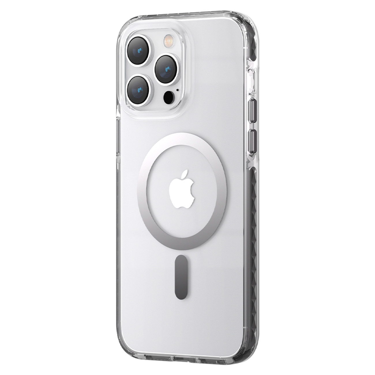 Kingxbar PQY Ice Crystal Series magnetinis dėklas telefonui iPhone 14 Plus MagSafe pilkas