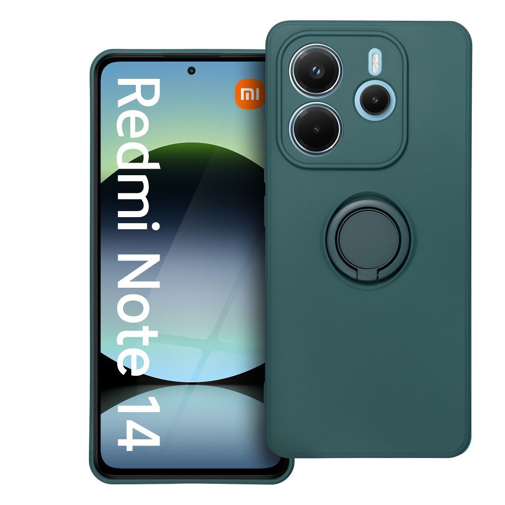 Silikoninis RING dėklas telefonui XIAOMI Redmi Note 14 5G žalias