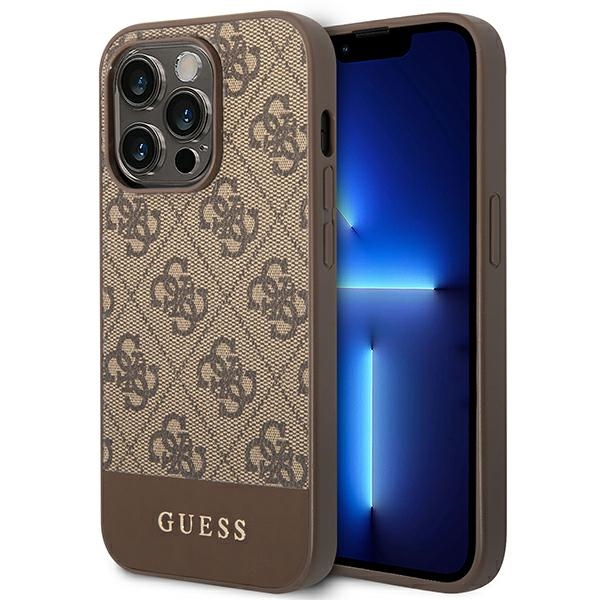 Guess GUHCP14LG4GLBR iPhone 14 Pro 6.1" rudas/rudas kietas dėklas 4G Stripe kolekcija