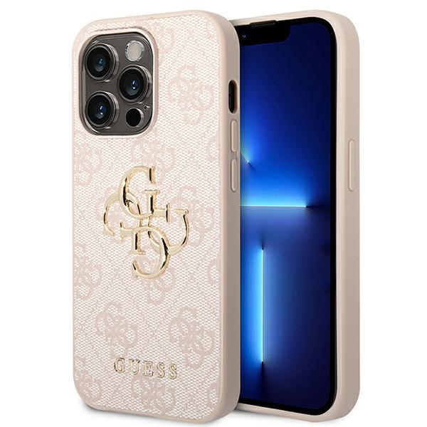 Dėklas Guess PU 4G Metal Logo Apple iPhone 14 Pro Max rožinis
