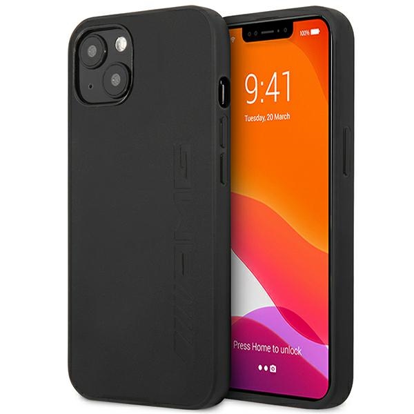 AMG AMHCP14MDOLBK iPhone 14 Plus 6.7 "juodas kietas dėklas Odinis Karštai spaustas