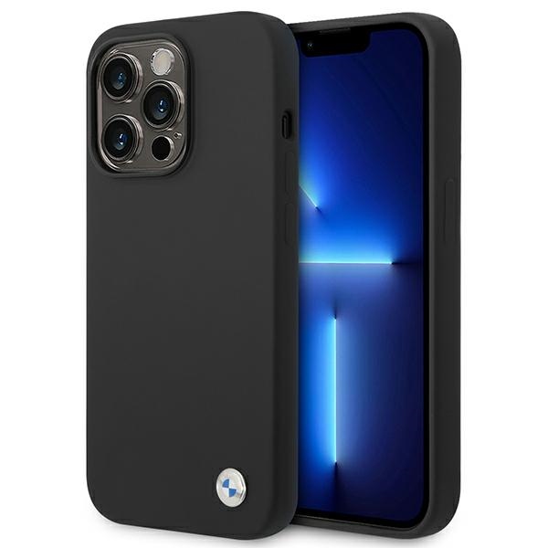 Dėklas BMW BMHCP14MSILBK iPhone 14 Plus 6.7 - juodas silikoninis logotipas
